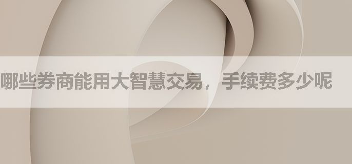 哪些券商能用大智慧交易，手续费多少呢