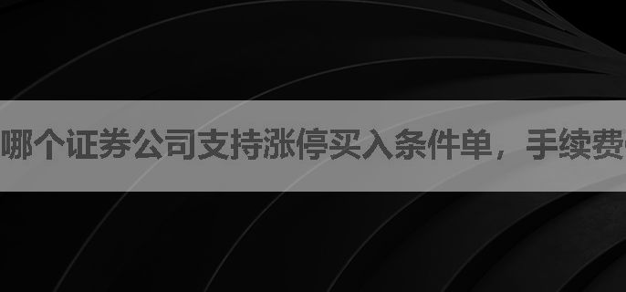 哪个证券公司支持涨停买入条件单，手续费低的