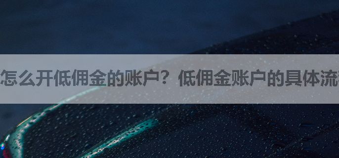 怎么开低佣金的账户？低佣金账户的具体流程有哪些？