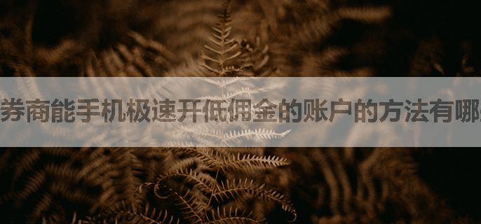 券商能手机极速开低佣金的账户的方法有哪些