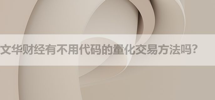 文华财经有不用代码的量化交易方法吗？