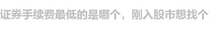 证券手续费最低的是哪个，刚入股市想找个大公司的