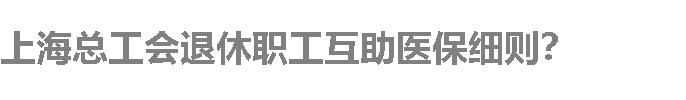 上海总工会退休职工互助医保细则？