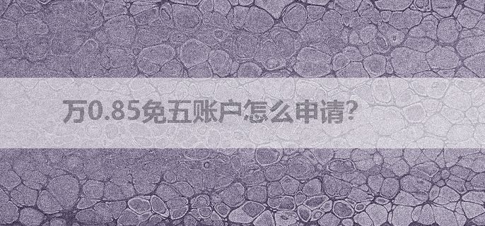 万0.85免五账户怎么申请？